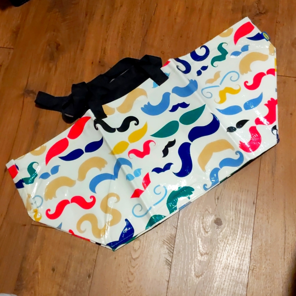 Brand New! Limited Edition! IKEA Tote Bag Mustache 19 gal Ikea Banglig Frakta